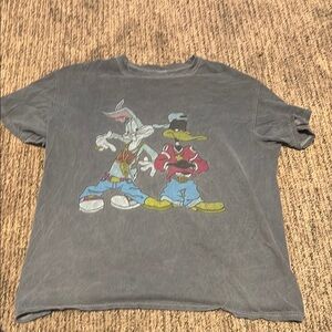 Gray Cartoon Character Mens S/M T-Shirt